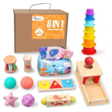 Montessori Toys for Babies 6-12 Months,1 Year Old,8 in 1 Baby Sensory Toy for 12-18 Months Tod…
