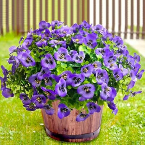 Thinktral Artificial Flowers for Outdoors Fake Plants, 12pcs Fake Flowers Artificial Plants Outdoor U…