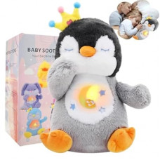 Breathing Stuffed Animal, Soothe Snuggle Penguin Plush for Anxiety Adults and Kids, Volume Control, M…