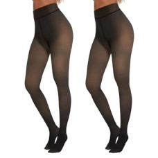 TNNZEET Fleece Lined Tights Women — Pantyhose Colorful Opaque Black Sheer Thermal Winter Warm Leggi…