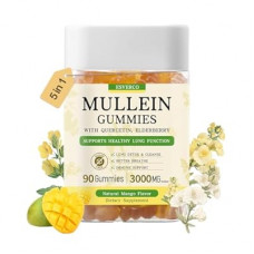 esverco Mullein Gummies with 3600mg Mullein Leaf Extract, 7 in 1 for Lung Cleanse, Respiratory Lung…