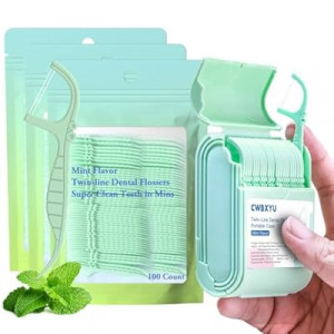 Mint Double Line Dental Floss Picks,352 Count Travel Flossers Sticks No Shred or Break,No Stretch Toot…