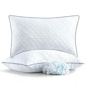 Slybear Cooling Bed Pillows Queen Size Set of 2 for Sleeping, Adjustable Shredded Memory Foam Pillows for…