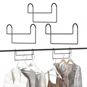 Space Saving Hangers for Clothes: 3 Pack 8 inch Magic Hanger Closet Organizer Metal Heavy Duty Hange…