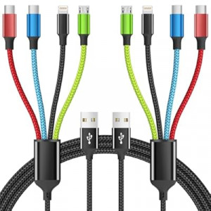 Firsting Travel Essentials Multi Charging Cable [2Pack 5FT], Car Accessories 4 in 1 Charging Cords,…