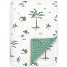 BOPRIO Muslin Baby Blankets for Boys Girls, Ultra Soft Nursery Minky Blankets with Breathable Cotton Fr…