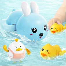 Easter Basket Stuffers - Easter Gifts for Kids - Set of 3 Wind Up Bath Toys - Easter Egg Fillers - Floating Pool T…