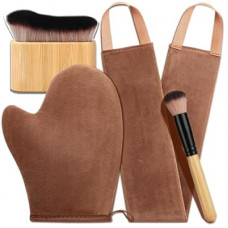 4 in 1 Luxury Velvet Tanning Mitt Self Tanning Mitt Applicator Self Tanner Brush Self Tanner Back Applicator S…