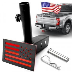 Hitch Mount FlagPole Holder for Truck, zxbaers Hitch Flag Pole Holder Standard 2 inch Hitch Receivers,Trai…