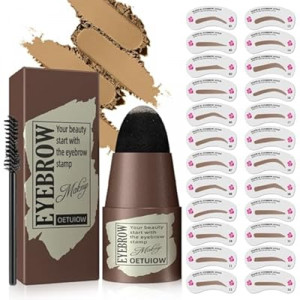Eyebrow Stamp Stencil Kit - One-Step Eyebrow Stencil with 24 Reusable Thin & Thick Stencils, Lon…