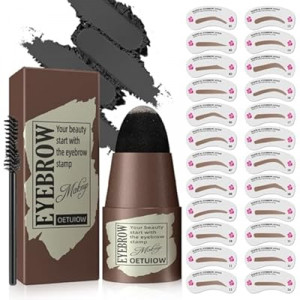 Eyebrow Stamp Stencil Kit - One-Step Eyebrow Stencil with 24 Reusable Thin & Thick Stencils, Lon…