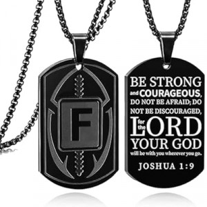 Chasing DreamsMRL Football Dog Tag Necklace for Men: Initial A-Z Necklace Personalized Football Acc…