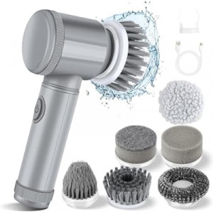 HFLYJPYW Electric Spin Scrubber - Shower Scrubber,Bathroom Scrubber Electric,for Cleaning Tub, Floor, Tile…