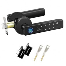 Fingerprint Door Knob, Smart Door Lock with Handle, Keypad Door Lock with Biometric, 4 Unlock Ways: Fing…