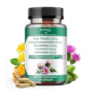 GREENPEOPLE Lymph-Liver Cleanse Detox & Repair - Strength Milk Thistle 30X Extract - Standardized and Con…