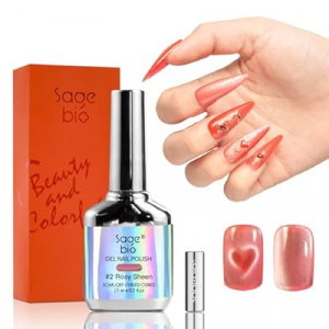SAGEBIO Cat Eye Gel Nail Polish with Magnet Stick, 15ml Magnetic Gel for DIY Manicure, Long-Lasting Shine,…