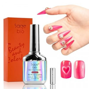 SAGEBIO Cat Eye Gel Nail Polish with Magnet Stick, 15ml Magnetic Gel for DIY Manicure, Long-Lasting Shine,…