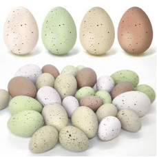Kidum 36 Pcs Easter Speckled Eggs Vase Filler Plastic Speckled Eggs Faux Eggs for Decoration Bowl DIY Sprin…