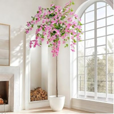 Erimda 7.2FT Artificial Bougainvillea Tree Artificial Tree Tall Potted Fake Bougainvillea Trees for Outdoor Ind…