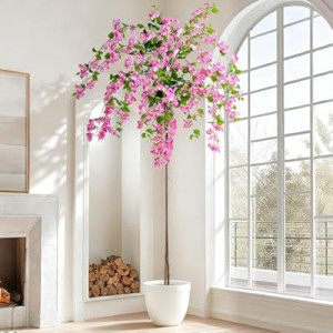 Erimda 7.2FT Artificial Bougainvillea Tree Artificial Tree Tall Potted Fake Bougainvillea Trees for Outdoor Ind…