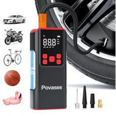 Tire Inflator Portable Air Compressor Povasee 150PSI Portable Air Pump for Tires Cordless Car Tire Inflator w…