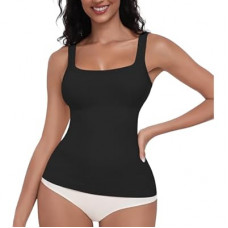EUYZOU Womens Shapewear Tummy Control Squre Neck Seamless Compression Tank Tops for Women…