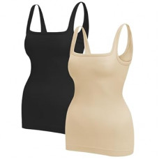 EUYZOU Womens Shapewear Tummy Control Squre Neck Seamless Compression Tank Tops for Women…