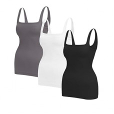 EUYZOU Womens Shapewear Tummy Control Squre Neck Seamless Compression Tank Tops for Women…