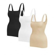 EUYZOU Womens Shapewear Tummy Control Squre Neck Seamless Compression Tank Tops for Women…