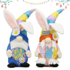 Lovinland Easter Decorations - Bunny Gnomes Decor for Home, Indoor, Tiered Tray, Office, Desk - Spring Ra…