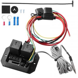 Digital Radiator Fans Controller Swith 12V and 24V, Adjustable Temperature Range Compatible with Davies Crai…