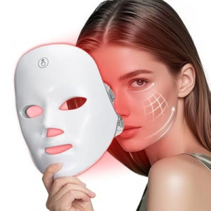 Red Light Mask for Face, 7 Color Red Light Facial Masks, At-Home Facial Care Device, Portable, Cordless, and…