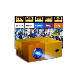 Projector with WiFi 6 and Bluetooth 5.3 - [High Brightness/Electric Focus]Outdoor Movie YOWHICK Po…