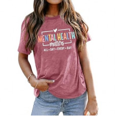 MYHALF Mental Health Shirt Positive Shirts - Women Motivational Shirt Mental Health Matters Tee Mental…