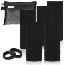 Black Hair Ties, 100 Pack Nylon Elastic Bands for Women, Seamless Damage-Free Ponytail Holders, Thi…