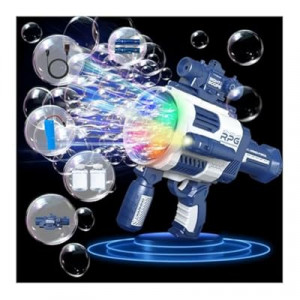 VATEPRTOY Upgraded Rapid-Fill Automatic Bubble Machine Gun - Rechargeable Electric Blaster for Ki…