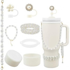 Hpebl Cup Accessories for Stanley 30/40oz Tumbler containing Pearl Straw Cover Topper, Silico…