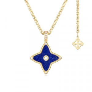 MYEARS Women Clover Necklace Pendant Lapis Lazuli/Mother of Pearl/Turquoise/Yellow Tiger's Eye…