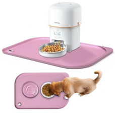 Silicone Pet Feeding Mat with Metal Ring, Waterproof, 23x15 in, Pet Feeding Mats, Raised Edges to Prev…