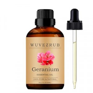 Wuvezrub Geranium Essential Oils 60ML, Pure Geranium Essential Oil for Aromatherapy Diffuser - 2 Fl Oz