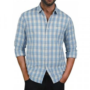 BAYAMO Men's Button-Down Plaid Shirts Casual Long Sleeve Cotton Linen Shirts for Men Fashion Busine…