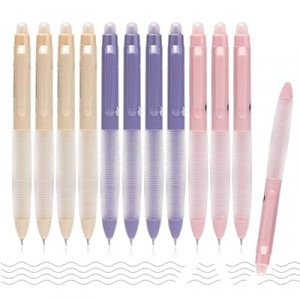 Erasable Gel Pens, SOft Grip, 0.5mm Fine Point, 12-Color Set, Heat & Friction Erasable, Smudge-Free Ink…