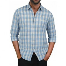BAYAMO Men's Button-Down Plaid Shirts Casual Long Sleeve Cotton Linen Shirts for Men Fashion Busine…