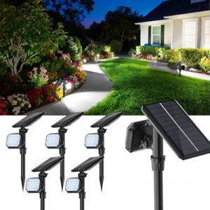 JSOT Solar Lights Outdoor Waterproof - 6 Pack Spot Lights Solar Spotlights Outdoor Waterproof Gar…