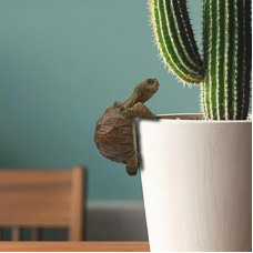 THXTYVM Mini Turtle Statue Miniature Tortoise Figurine Plant Pot Hanger, Realistic Resin Climbing Tur…