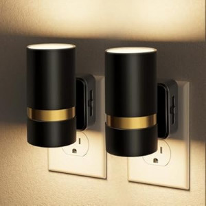 JandCase Night Lights Plug into Wall, Automatic Night Light with Dusk to Dawn, 2 Pack 0-100LM Dimmable P…