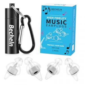 Ear Plugs for Concerts, High Fidelity Concert Earplugs with Noise Cancelling, 2 Pairs Reusable Hearin…