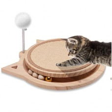 Natural Sisal Cat Scratcher, Round Cat Toys for Indoor Cats Interactive Toys with Ball Track Spring Ball, Kitten T…