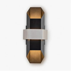 BOJUE 2-Light Brass Wall Sconce, 12 Inch Gold Wall Sconces Lighting Fixture with Grid Mesh Shade, Matt…