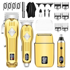 Hair Clippers for Men, Professional Beard Trimmer Mens Shaver Electric Razor Nose Trimmer Kit, Cordless B…